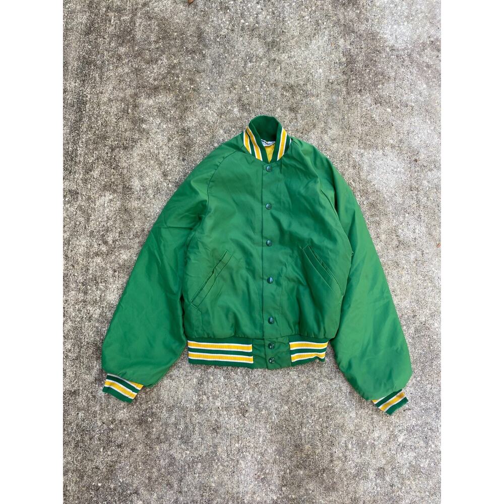 Vintage 80s Auburndale Soccer Snap On Satin Jacket Retro Sports - Men’s XS